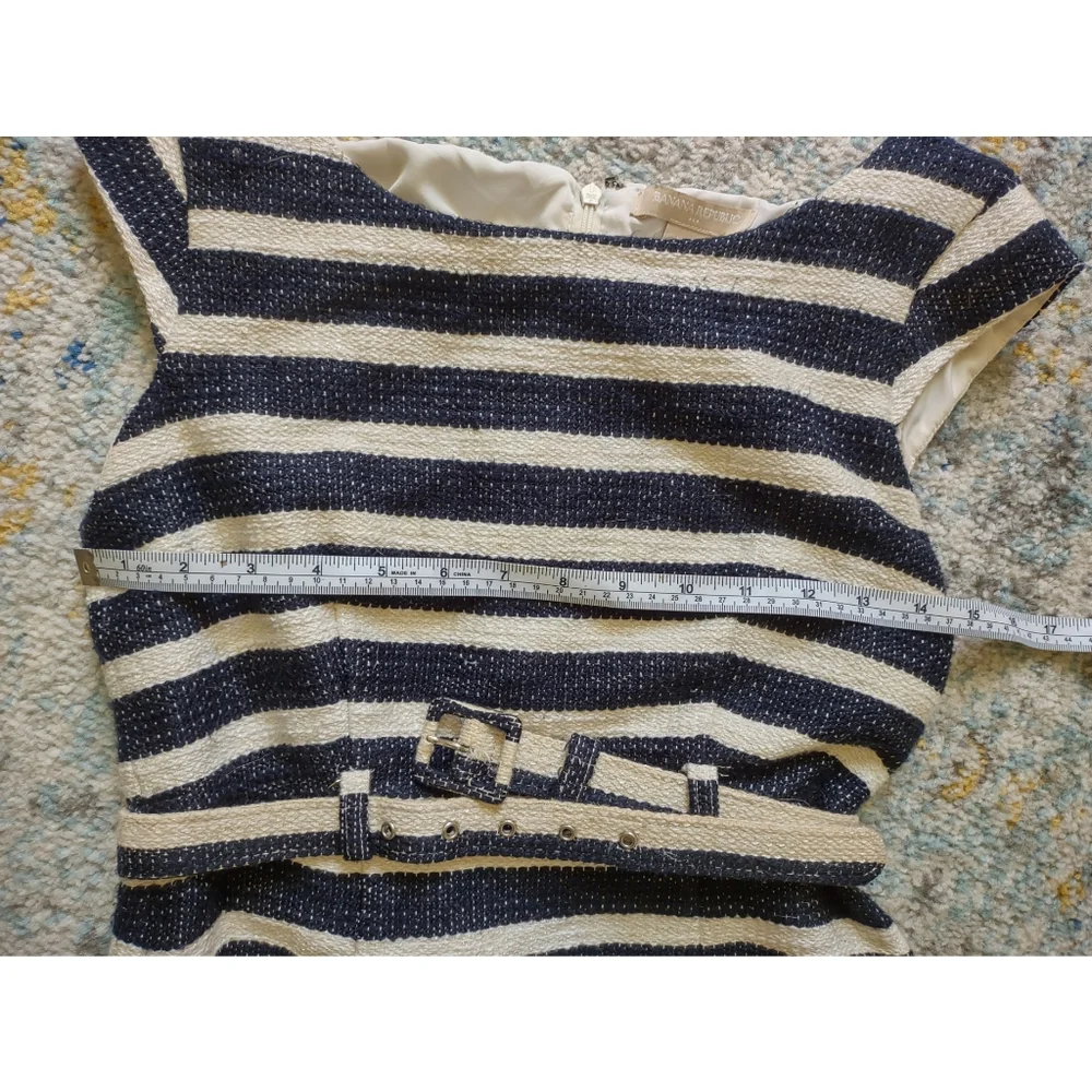 Banana Republic Black & White Wool Bucle' Striped Dress - Picture 5 of 8